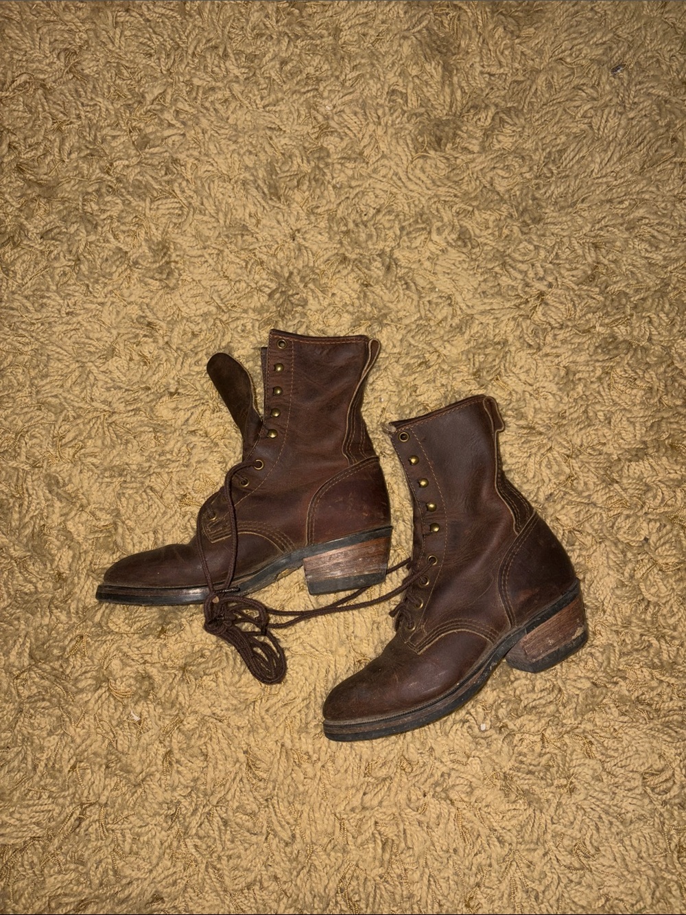 Durango Kids Brown Leather Lace-Up Boots